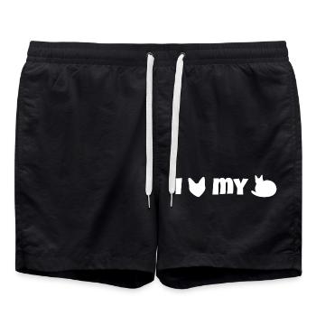 I heart my loaf - Swim Trunks - black - Front - AI Model Male 185 light (185cm)