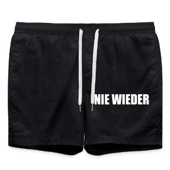 Nie wieder - Badeshorts - Schwarz - Vorne - AI Model Male 185 light (185cm)