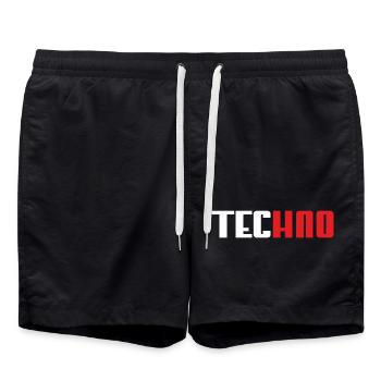 Techno Panther - Badeshorts - Schwarz - Vorne - AI Model Male 185 light (185cm)