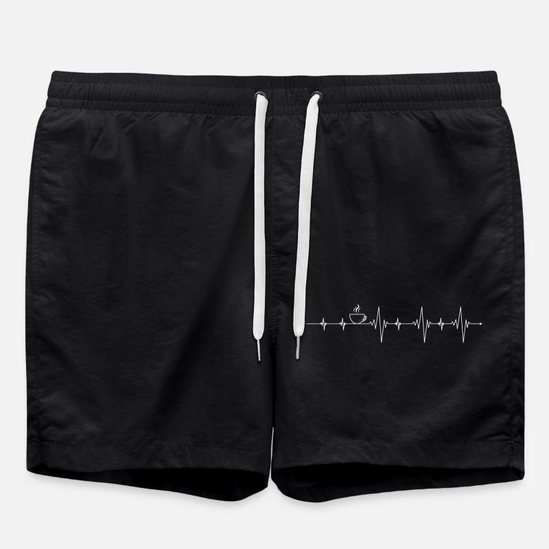 Café Pulse Line Art - Short de bain - noir