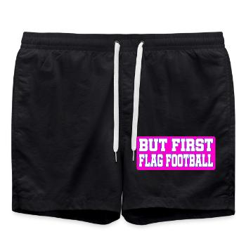 Mais d’abord le flag football pour les joueurs et les fans - Short de bain - noir - Devant - AI Model Male 185 light (185cm)