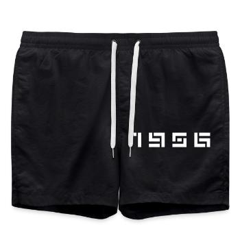 Year of birth Born In - Made in 1956. - Swim Trunks - black - Front - AI Model Male 185 light (185cm)