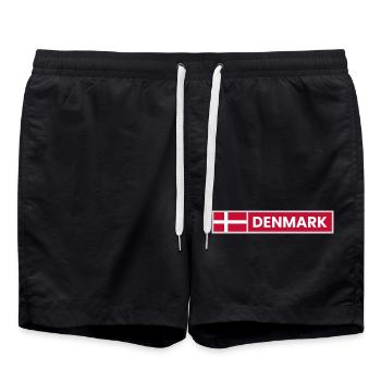 Denmark National Flag - Swim Trunks - black - Front - AI Model Male 185 light (185cm)
