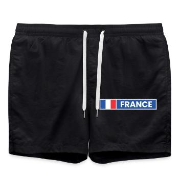 France National Flag - Swim Trunks - black - Front - AI Model Male 185 light (185cm)