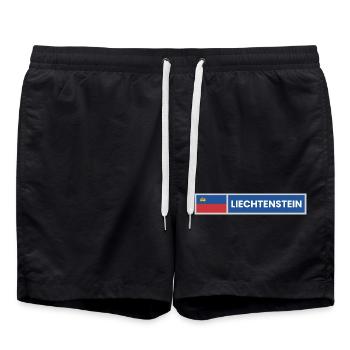 Liechtenstein National Flag - Swim Trunks - black - Front - AI Model Male 185 light (185cm)
