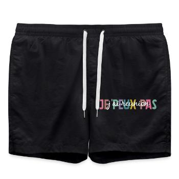 I can't I have a meeting - Swim Trunks - black - Front - AI Model Male 185 light (185cm)