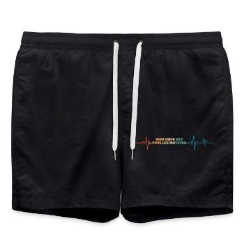 Battement de coeur mon cœur bat pour les moteurs - Short de bain - noir - Devant - AI Model Male 185 light (185cm)