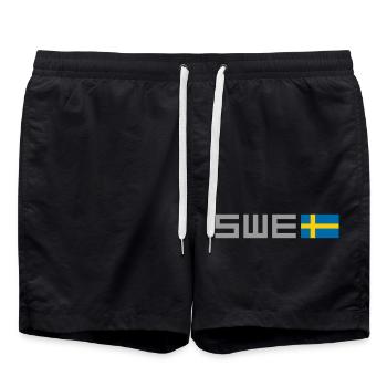 Schweden - Badeshorts - Schwarz - Vorne - AI Model Male 185 light (185cm)