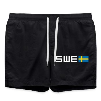 Schweden - Badeshorts - Schwarz - Vorne - AI Model Male 185 light (185cm)