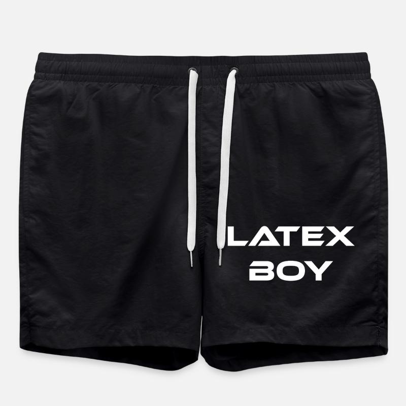 Font Design "Latex Boy" - Swim Trunks - black