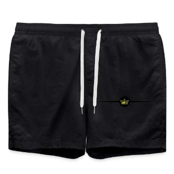 Ligne de symbole de la couronne - Short de bain - noir - Devant - AI Model Male 185 light (185cm)