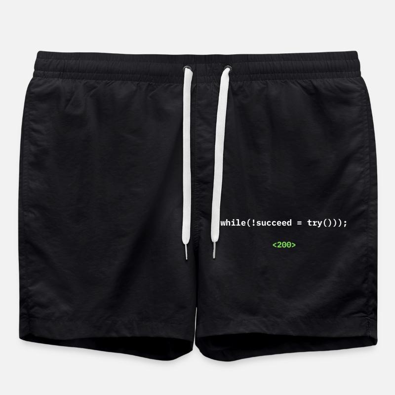 while(!succeed = try())); – Developer Shirt - Swim Trunks - black
