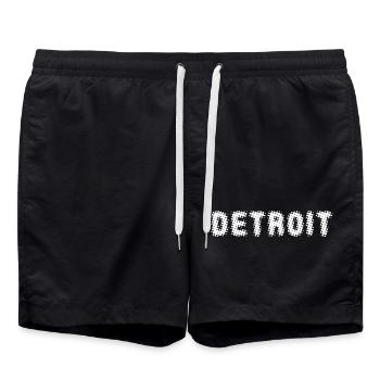 Detroit Michigan - Swim Trunks - black - Front - AI Model Male 185 light (185cm)
