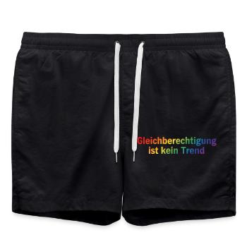 Equality is not a trend - Swim Trunks - black - Front - AI Model Male 185 light (185cm)