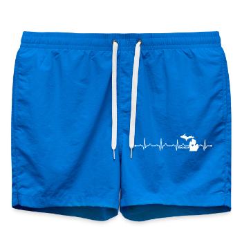 Michigan State Heartbeat EKG USA Pride Fäustling Kunst - Badeshorts - Cobalt blue - Vorne
