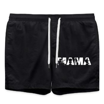 Guitar Mama Acoustic Musician Silhouette - Swim Trunks - black - Front - AI Model Male 185 light (185cm)