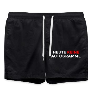 Pas d’autographes aujourd’hui – Un discours humoristique ironique - Short de bain - noir - Devant - AI Model Male 185 light (185cm)