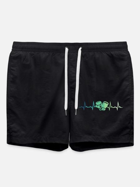Boxing Gift Boxing Heartbeat Martial Arts - Swim Trunks - black