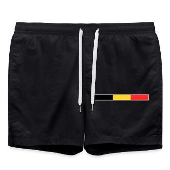 Belgium flag - Swim Trunks - black - Front - AI Model Male 185 light (185cm)