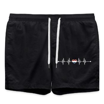 Heartbeat drapeau néerlandais - Short de bain - noir - Devant - AI Model Male 185 light (185cm)