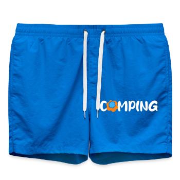 Camping Blume Comic Caravan Van Life Wohnmobil Fan - Badeshorts - Cobalt blue - Vorne