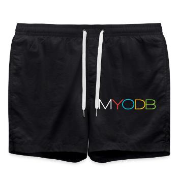 Myodb colorful Text - Badeshorts - Schwarz - Vorne - AI Model Male 185 light (185cm)
