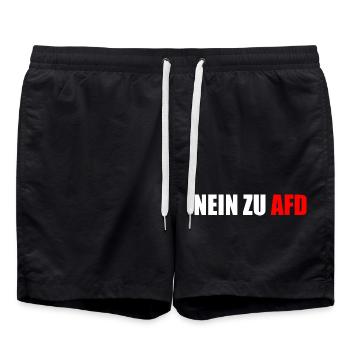 No to afd - Swim Trunks - black - Front - AI Model Male 185 light (185cm)