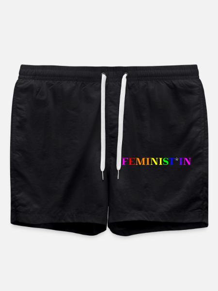 Feminist Gift Idea Gendering Queer - Swim Trunks - black