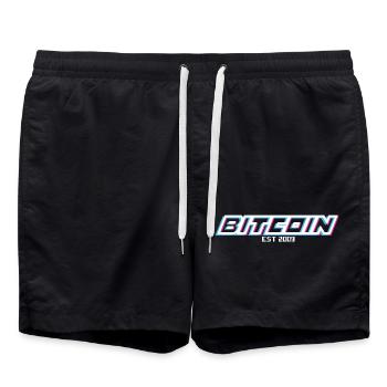 Bitcoin est 2009 - Variant - Badeshorts - Schwarz - Vorne - AI Model Male 185 light (185cm)