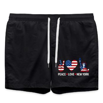 Paix Amour New York - Short de bain - noir - Devant - AI Model Male 185 light (185cm)