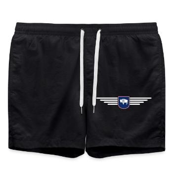 T-shirt de fan du Wyoming – Wild & Free - Short de bain - noir - Devant - AI Model Male 185 light (185cm)