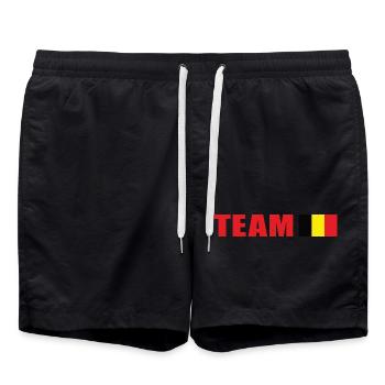 Support-Team Belgien - Badeshorts - Schwarz - Vorne - AI Model Male 185 light (185cm)
