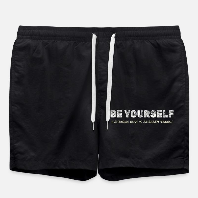 Soyez vous-même – T-shirt motivant - Short de bain - noir