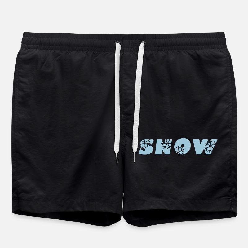 SNOW logo, Vector graphic - Swim Trunks - black