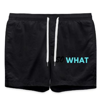 Also, was drucken - Badeshorts - Schwarz - Vorne - AI Model Male 185 light (185cm)