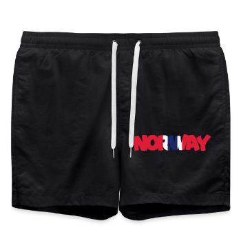 Norvège - Norvège - Norvège - Drapeau - Scandinavie - Short de bain - noir - Devant - AI Model Male 185 light (185cm)