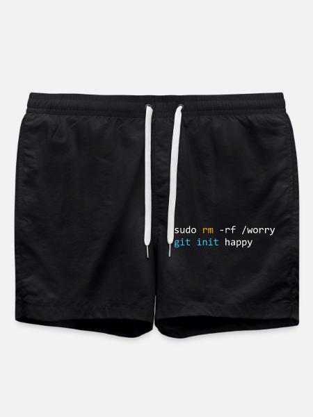 Don't worry, be happy, dark - Swim Trunks - black