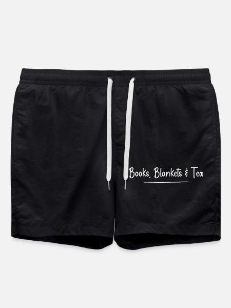 Bücher, Decken und Tee - Badeshorts - Schwarz
