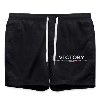 Victory EVERY SUCCESS HAS A NAME KEEP TRYING V2 - Short de bain - noir - Devant - AI Model Male 185 light (185cm)