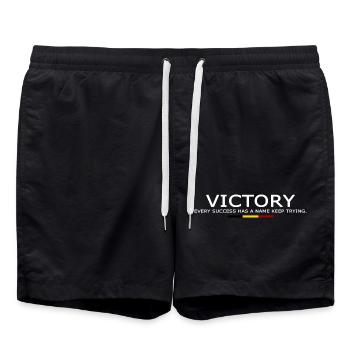 Victory EVERY SUCCESS HAS A NAME KEEP TRYING BELGE - Swim Trunks - black - Front - AI Model Male 185 light (185cm)