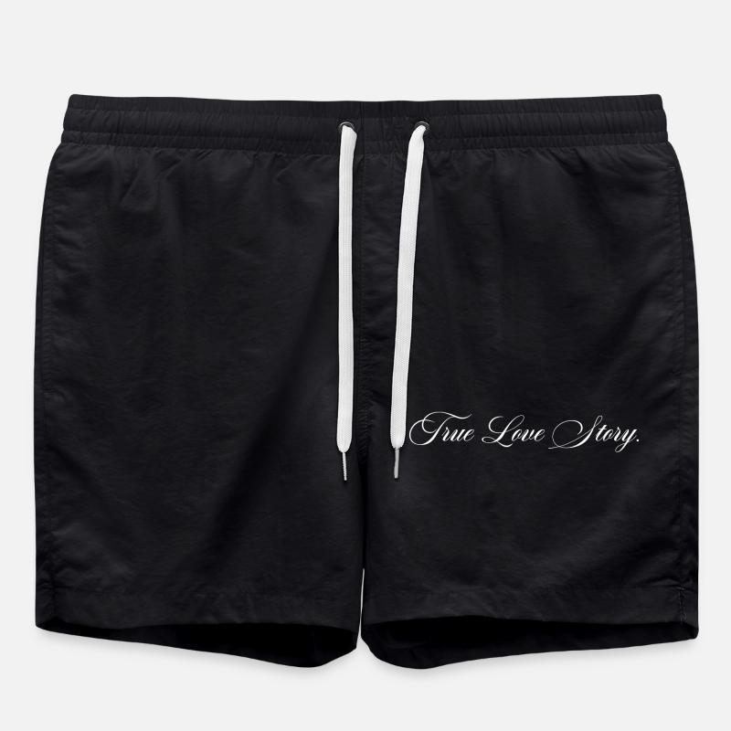 True Love Story lettering - Swim Trunks - black