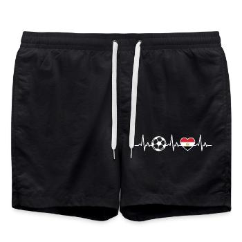 Ägypten Fußball Herzschlag Ägypten Flagge  - Badeshorts - Schwarz - Vorne - AI Model Male 185 light (185cm)