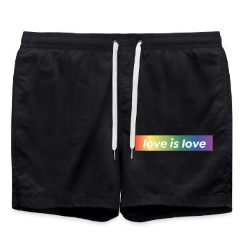 LOVE IS LOVE - Short de bain - noir - Devant - AI Model Male 185 light (185cm)