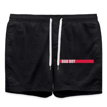Saying Bad Boy - Swim Trunks - black - Front - AI Model Male 185 light (185cm)