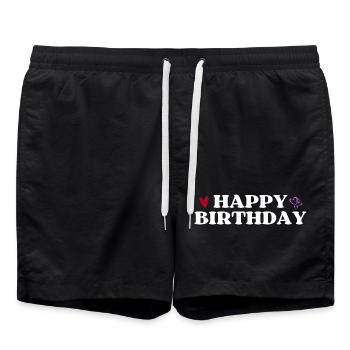 Bon anniversaire - Short de bain - noir - Devant - AI Model Male 185 light (185cm)