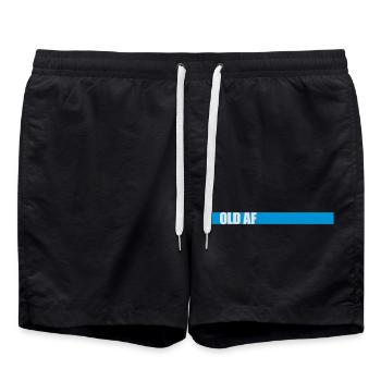old AF Text Logo - Swim Trunks - black - Front - AI Model Male 185 light (185cm)