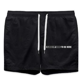 I closed my book - Badeshorts - Schwarz - Vorne - AI Model Male 185 light (185cm)