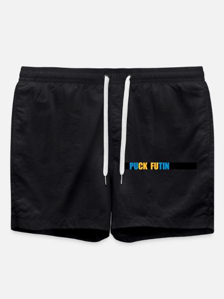 puck futin logo design - Swim Trunks - black