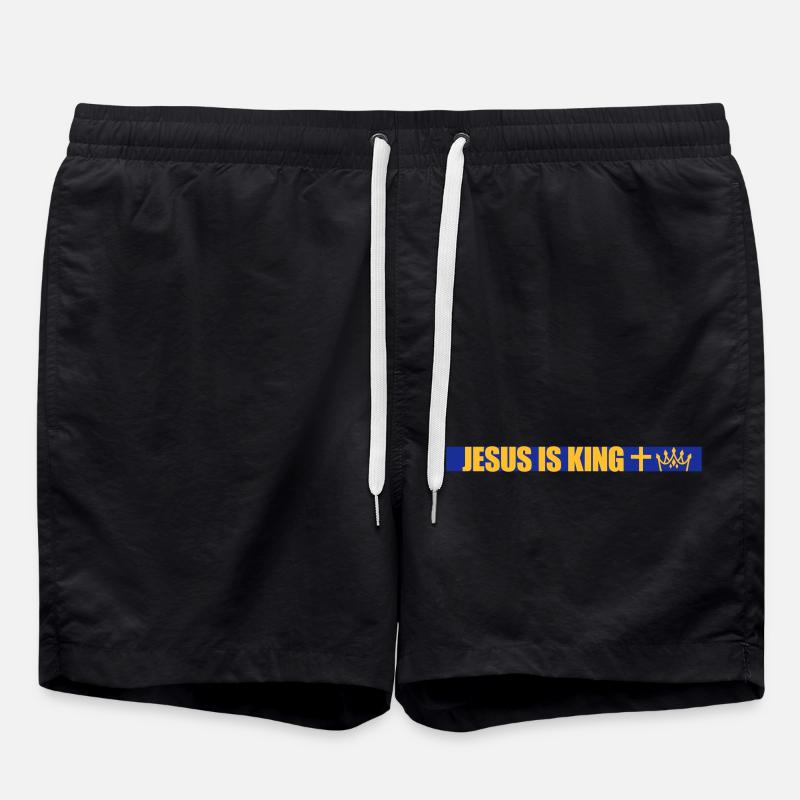 jesus is king quote - Swim Trunks - black