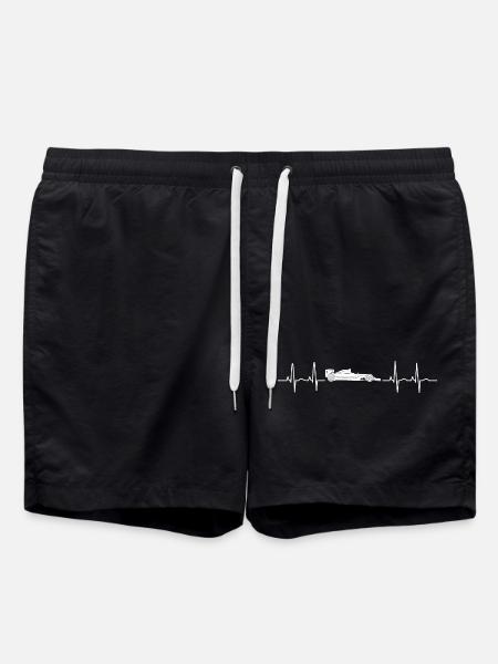 Heartbeat Motorsport Fan Design White - Swim Trunks - black
